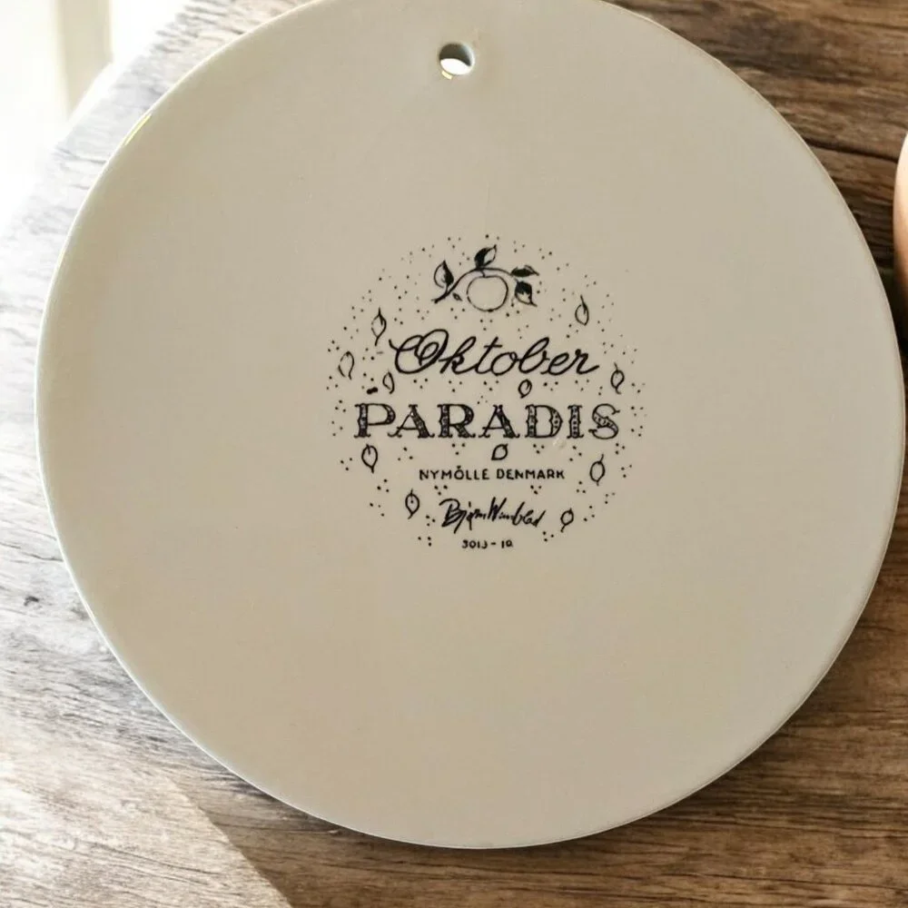 October Paradis Nymolle Denmark Winblad Black Ivory 6" Wall Plate Butter Board - Picture 5 of 5